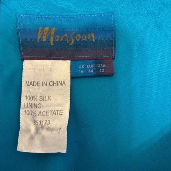 Monsoon 100% silk blue ombré sleeveless maxi dress - Picture 5 of 5